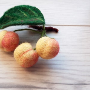 Felted brooch cherry berry / fruit jewelry