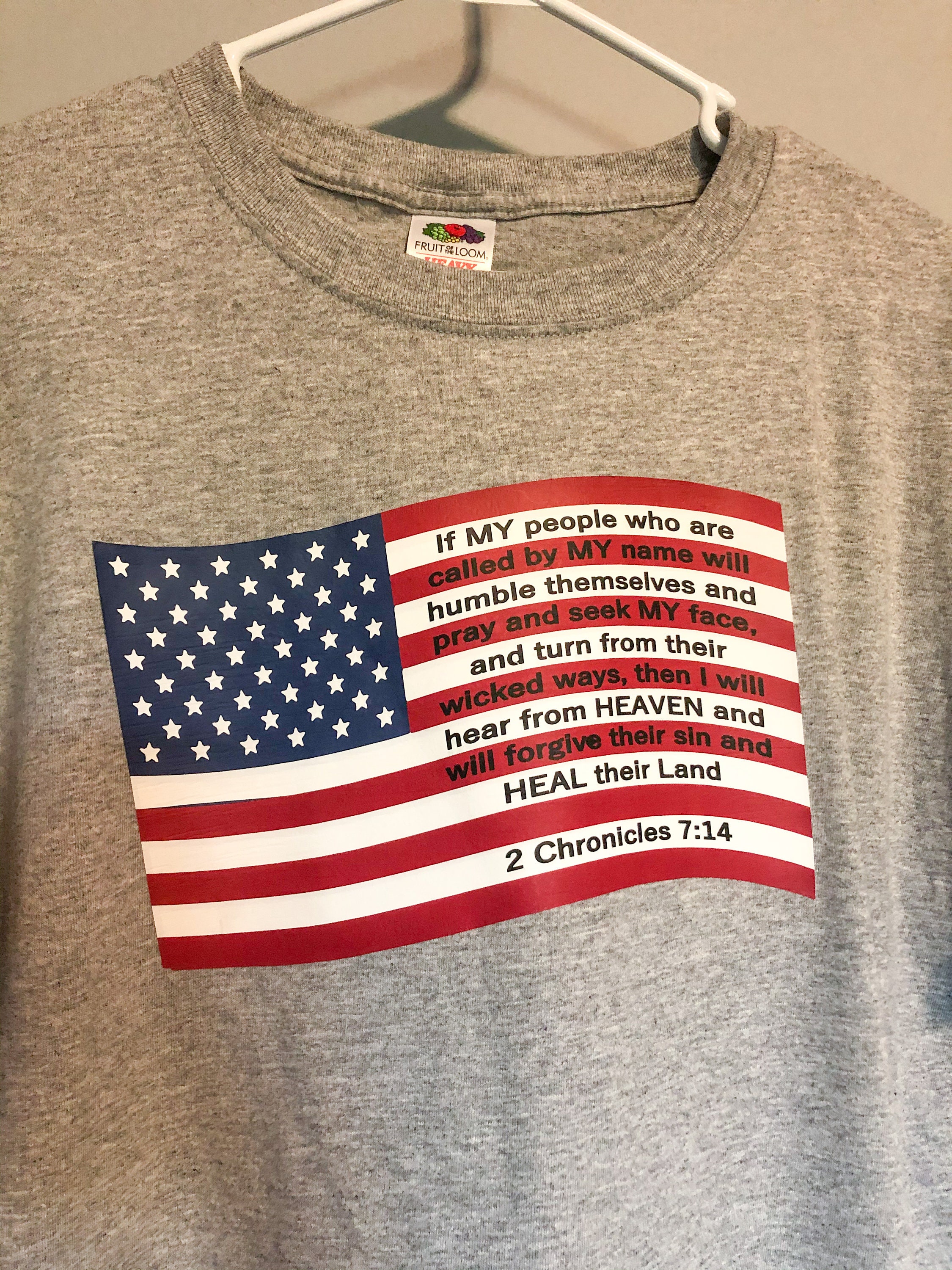Bible Verse Flag Tshirt American Flag Unisex 2 Etsy