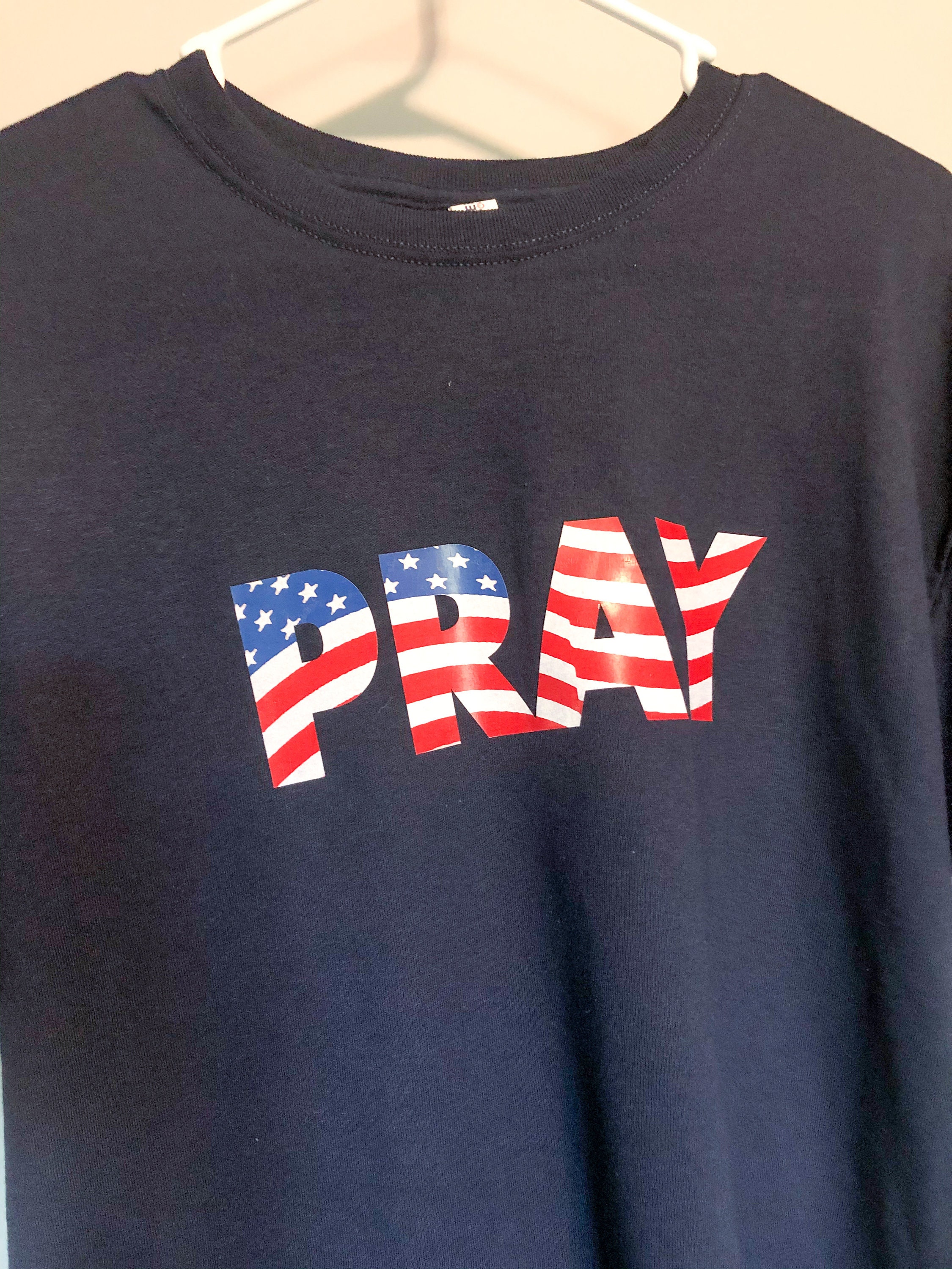 American Flag Shirt Pray Christian Patriotic Shirt Made - Etsy UK