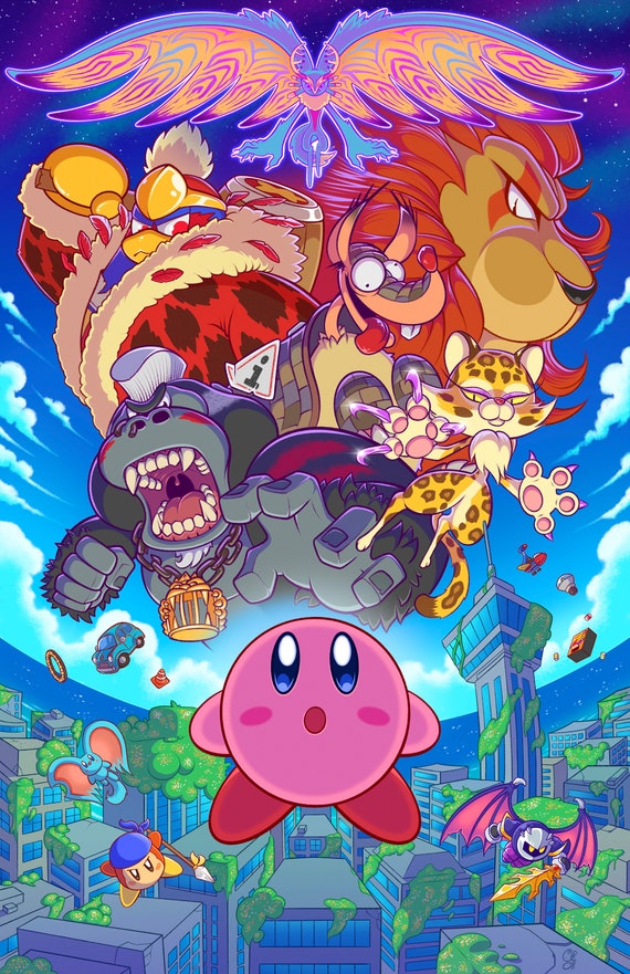 Kirby and Friends Art Print Poster -  Portugal