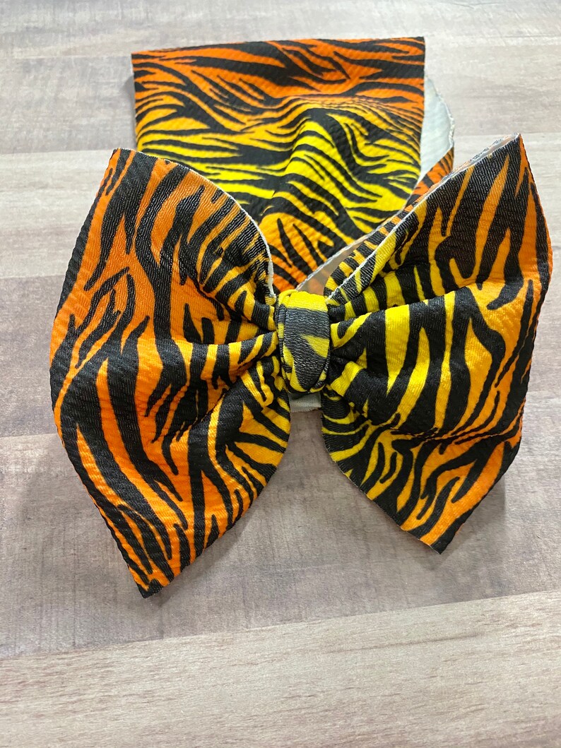 Tiger Stripe Head Wrap Or Nylon Bow Clip