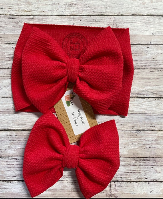 Red Head Wrap Clip or Nylon Bow - Etsy