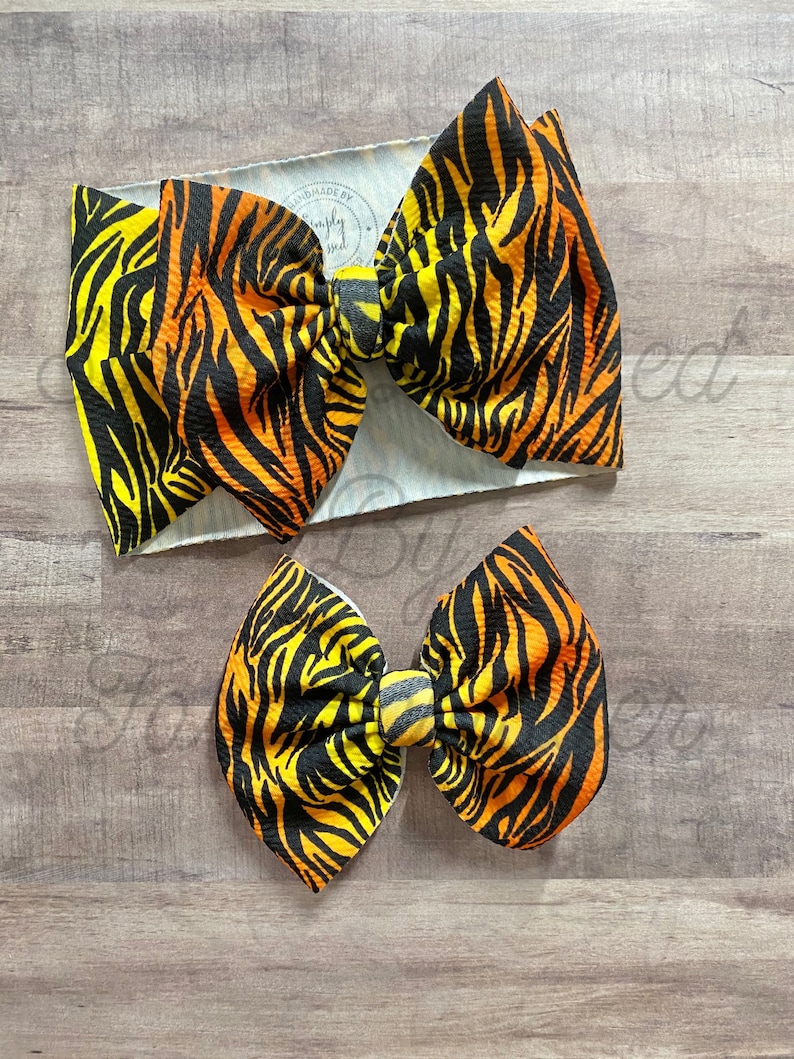 Tiger Stripe Head Wrap Or Nylon Bow Clip