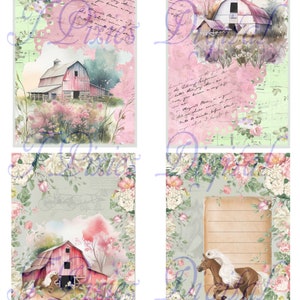 Pink Barn Farm Ephemera Pack Add On - Papéis digitais, etiquetas, envelopes, pacotes de sementes - Adicione um pouco de charme country ao seu artesanato!