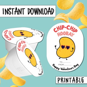 Chips Valentine Imprimible, Etiqueta de Papas Fritas, Tamaño de Merienda, Niños, Chip Chip Hurra, Friendchip, Niños, Niñas, Descargar, Etiquetas, Fácil, Primaria