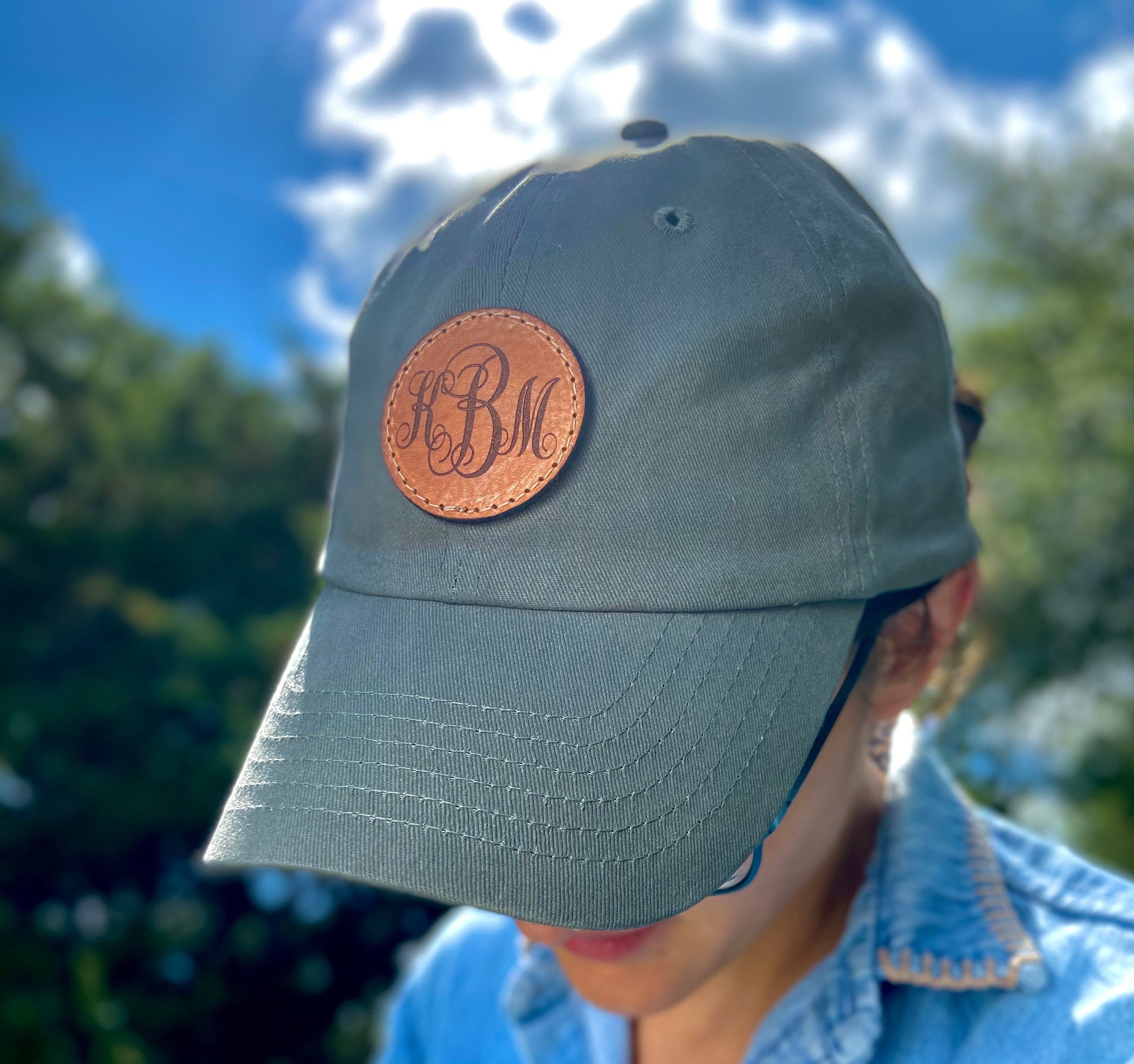 Custom Leather Patch DAD HAT Laser 