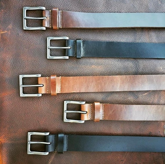 Customizable Full-grain Leather Dress Belt With Matte Chrome Buckle - Etsy Customizable Full-grain Leather Dress Belt With Matte Chrome Buckle - Etsy
