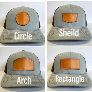 Custom Leather Patch TRUCKER Hats, Laser engraved logo on leather patch hat for your business or organization image 10