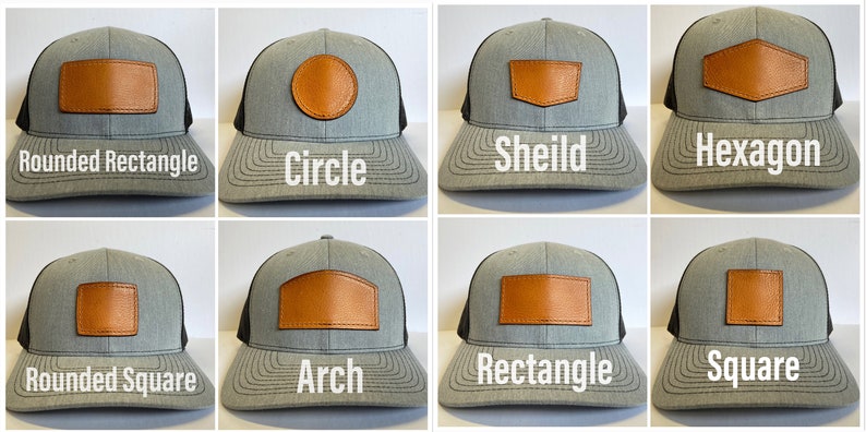 Custom Leather Patch TRUCKER Hats, Laser engraved logo on leather patch hat for your business or organization image 10