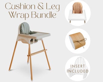BUNDLE and SAVE 15% - Highchair Leg Wraps + Cushion Cover - IKEA Antilop Highchair Accessories