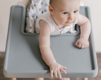 Vintage Indigo - IKEA Antilop High Chair Covered Placemat - Silicone Highchair Tray Cover