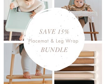 BUNDLE and SAVE 15% - IKEA High Chair Placemat + Leg Wraps Bundle - Antilop Highchair Accessories
