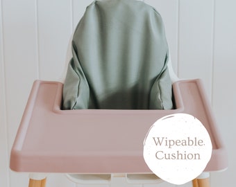 Sage WIPEABLE Vegan Leather IKEA Highchair Cushion Cover - ANTILOP High Chair Accessory - Support Pillow