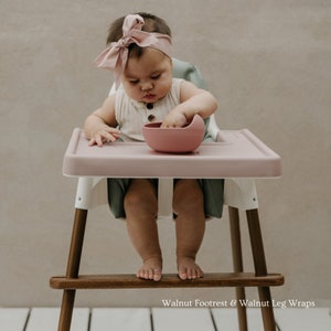 IKEA High Chair Footrest in Walnut Timber with Walnut Leg Wraps