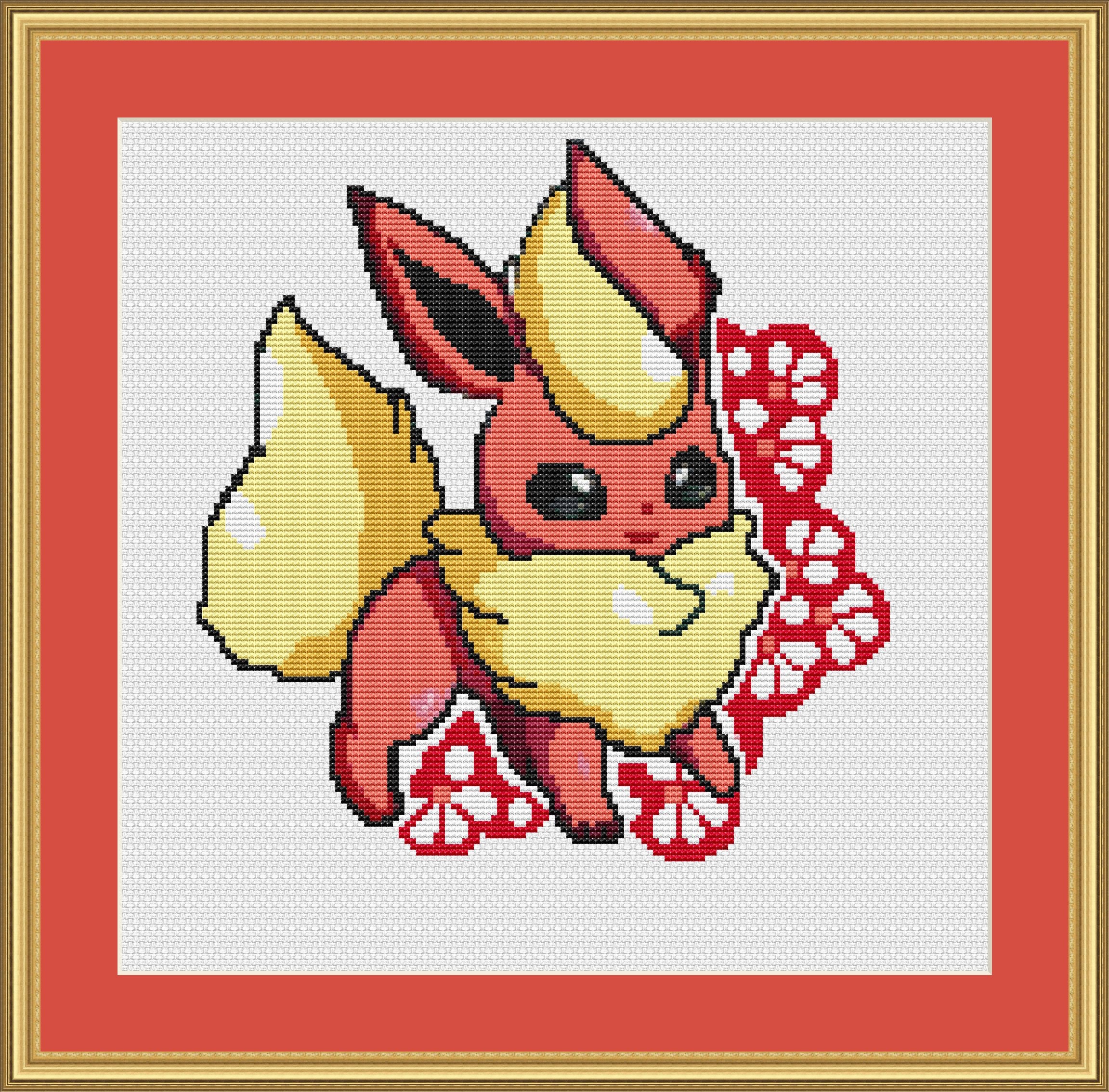 Pokemon cross stitch pattern Eevee cross stitch pattern Etsy