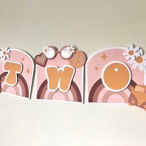 Groovy High Chair Banner | Two Groovy | Groovy One | Retro Hippie Theme Party Decorations | Daisies Hippie Van Peace and Love Flower Power