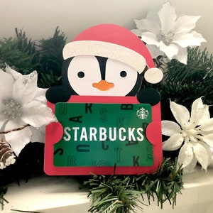 Porte-cartes cadeau Pingouin | Porte-cartes cadeau de Noël Collection 2022 | Ensemble de cartes-enveloppes avec ornements pour cadeaux de Noël Pain d'épice arctique
