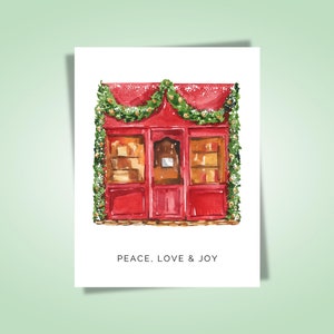 Christmas Card Pack | Peace, Love & Joy | 2022 Vintage Town Collection | Set of 3 5 10 20 | Boxed Card Set