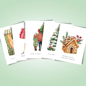 Créez votre propre pack | Lot de 5 cartes de Noël assorties | Collection Ville 2022 vintage