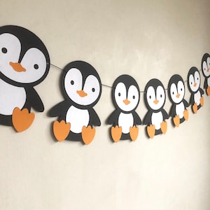 Penguin Garland | Winter Wonderland Theme | Arctic Animal Penguin Theme Birthday Party, Baby Shower | Baby Animal Garland