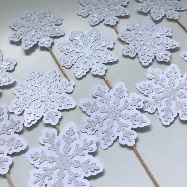 Snowflake Cupcake Toppers Etsy