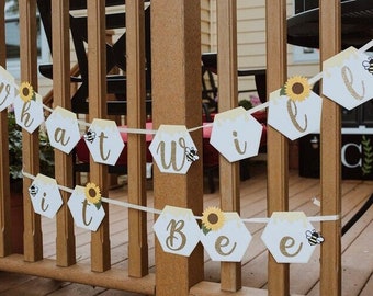 Honey Bee Gender Reveal Banner | What Will it Bee Custom Party Decorations