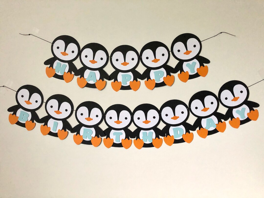 Penguin Birthday Banner | Arctic Animal Theme Winter Wonderland Baby ...