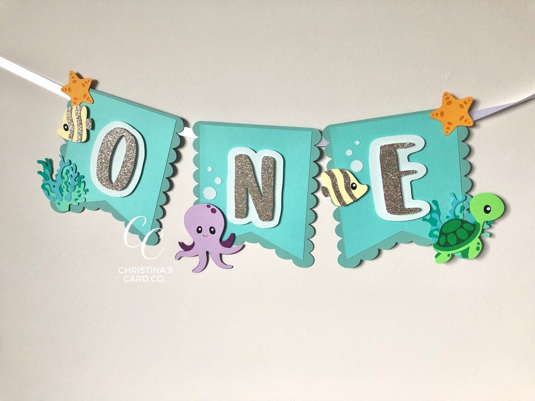 Under the Sea High Chair Banner Ocean Sea Aquatic Animal Theme 1st 2nd