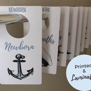 PRINTED & LAMINATED Baby Closet Dividers | Nautical Theme | 8 Closet Organizers | Baby Boy&#39;s Nursery Room Decor| Sailor, Under The Sea Theme