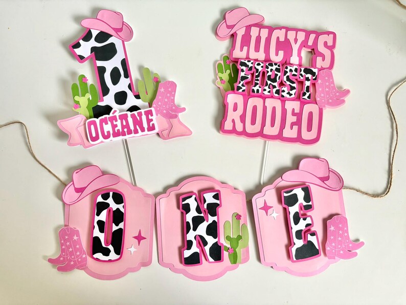 Pink Cowgirl Rodeo High Chair Banner | ONE TWO Age Banner| My First ...