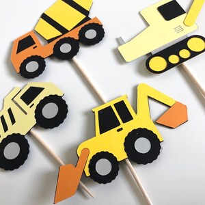 Backhoe Topper Construction Truck Cupcake Toppers | Digger Trucks, Cement Trucks ...