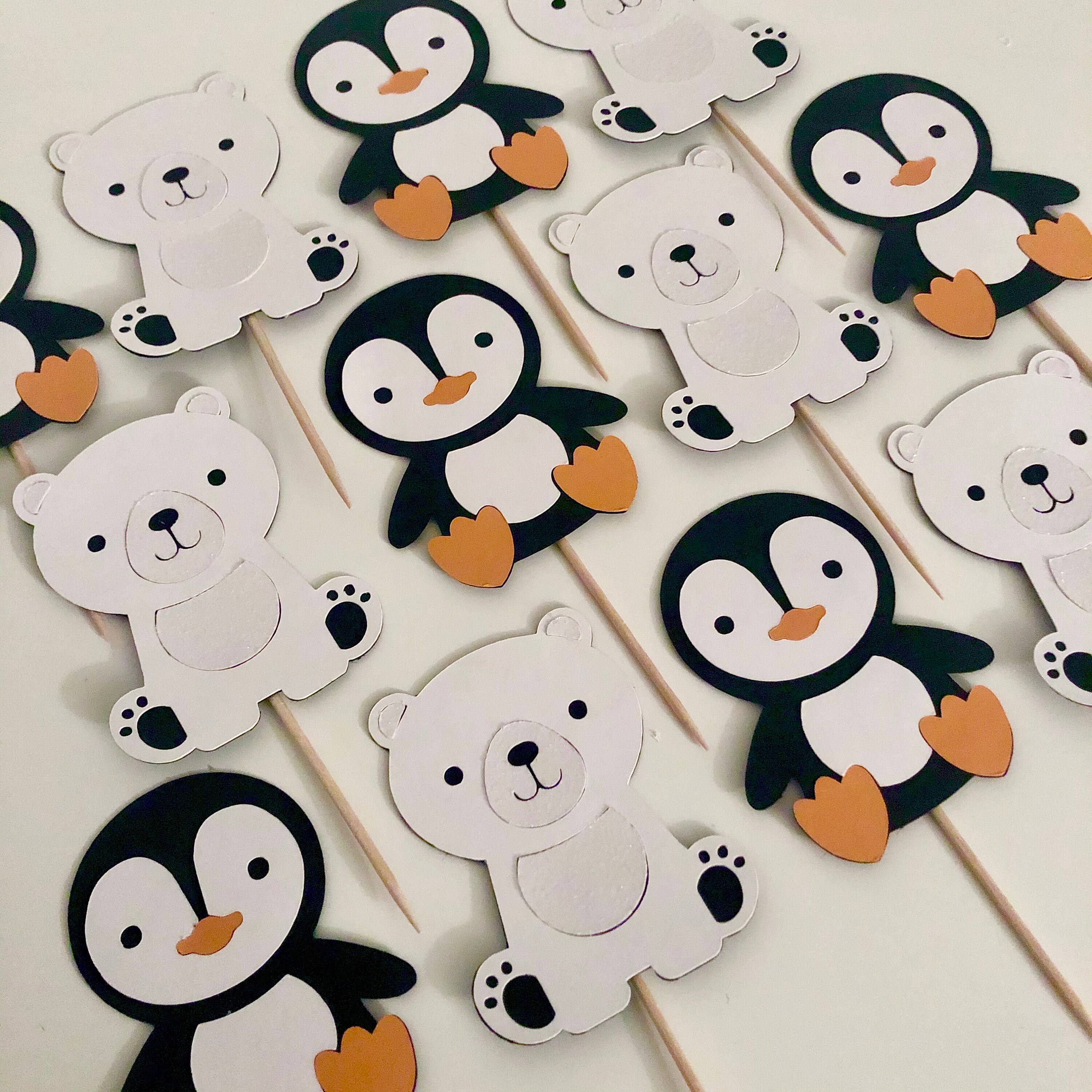 Polar Bear Cupcake Toppers Arctic Animals Winter Wonderland Etsy