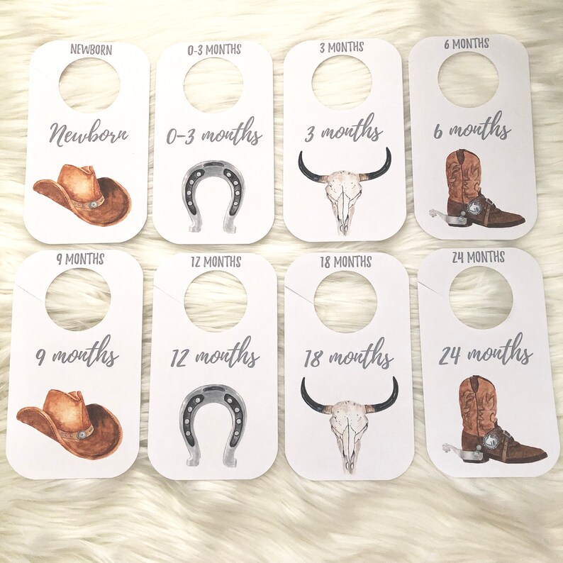 PRINTED &amp; LAMINATED Baby Closet Dividers Wild West Cowboy | Etsy