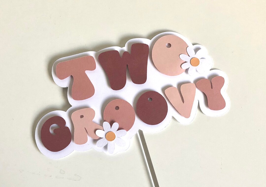 Retro Daisy Cake Topper | Two Groovy | Daisy Retro Hippie Party Theme ...
