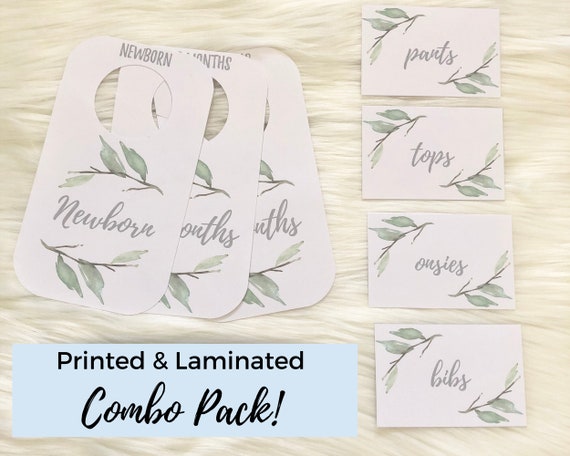 COMBO PACK Laminated Baby Closet Dividers &amp; Drawer Labels | Etsy