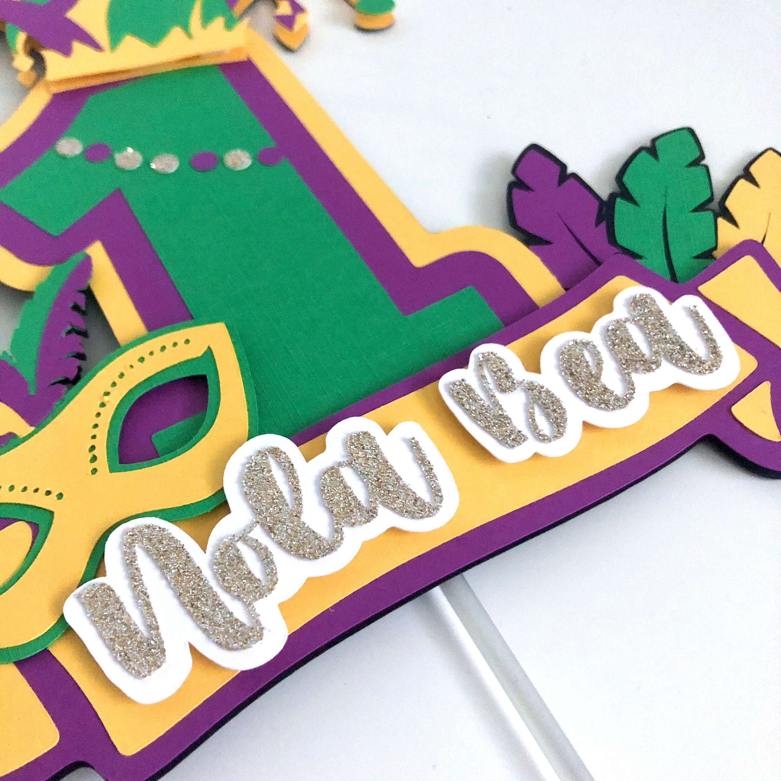 mardi gras cake topper
