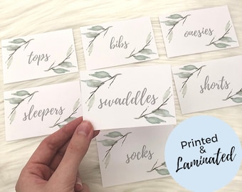 PRINTED & LAMINATED Nursery Drawer Labels | Neutral Nature | Gender Neutral Baby Nursery Room Decorations and Accents