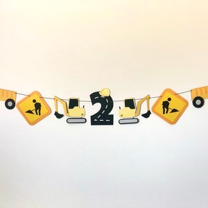 Construction Garland | Construction Theme Birthday Party, Banner Bunting, Digger Trucks, Construction Trucks, Road Signs, 1st, 2nd + 3rd