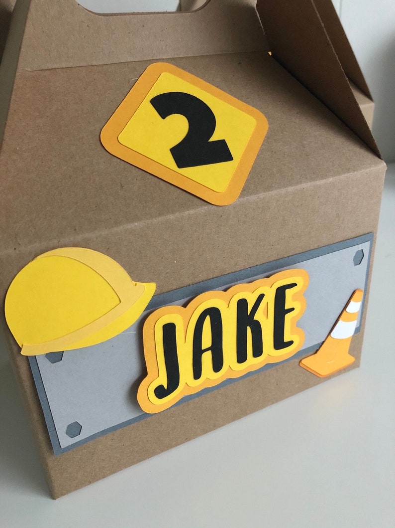 Construction Theme Party Favor Boxes 6x4x4 Inch Gable Boxes Etsy