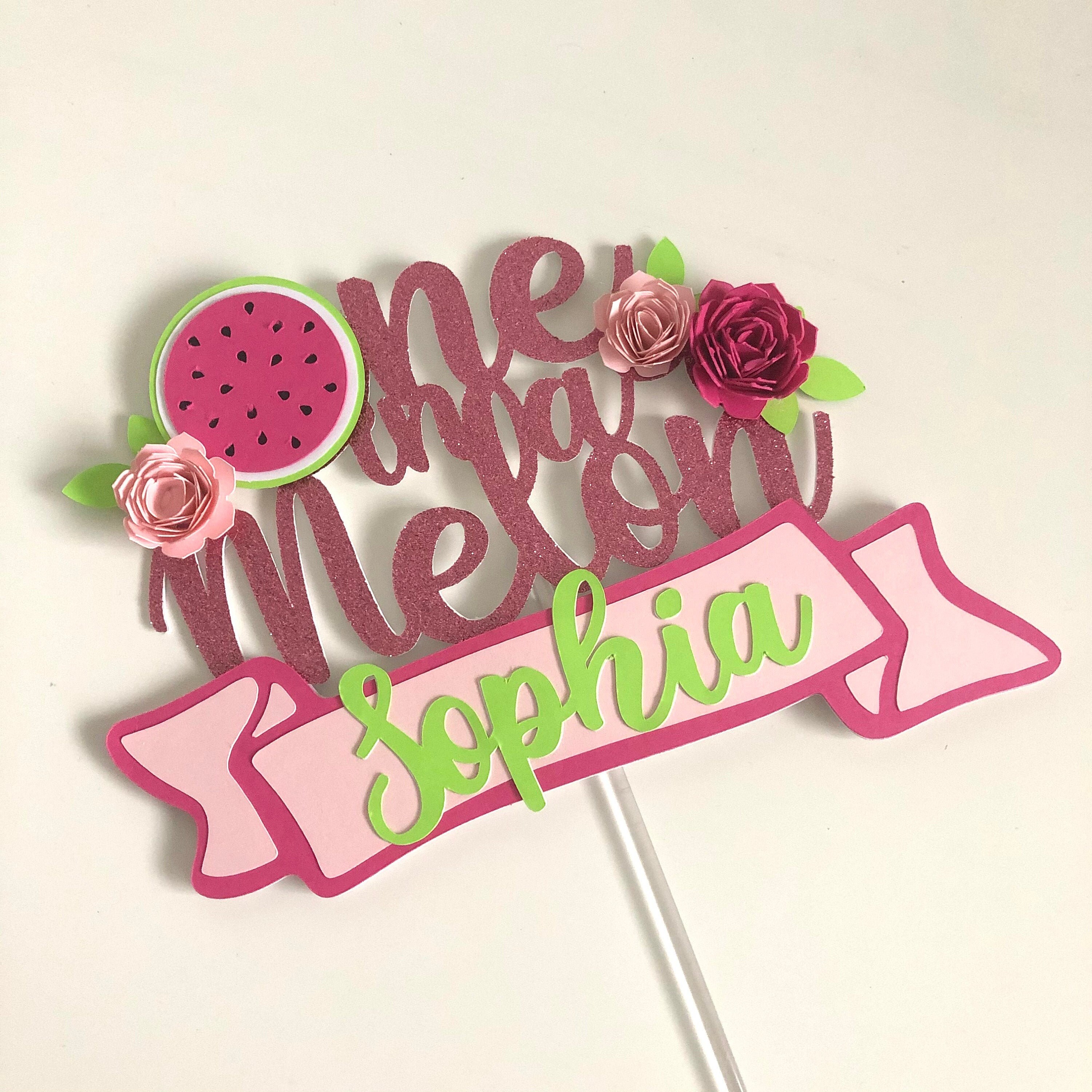 Topper Meilon One in a Melon Cake Topper | Watermelon Theme Floral Theme | Light Pink ...