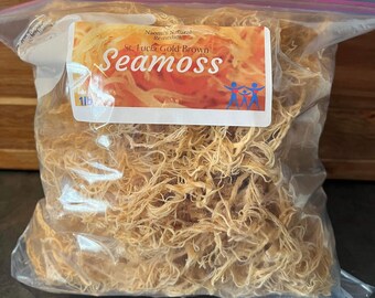 St. Lucia Gold Brown Seamoss 1IB Bulk, Golden Brown Organic Healthy Seamoss, St. Lucia Fresh Seamoss Bulk, Wildcrafted Sun Dried Seamoss