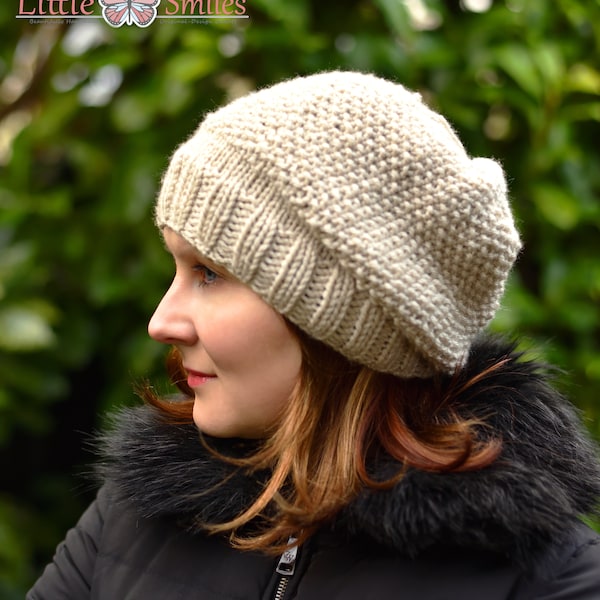 Knitted Slouchy Beanie Hat (Style 3) - Unisex - Multiple Colours - Acrylic Wool - Great Gift Idea! Best Handmade Beanies Made in the UK!
