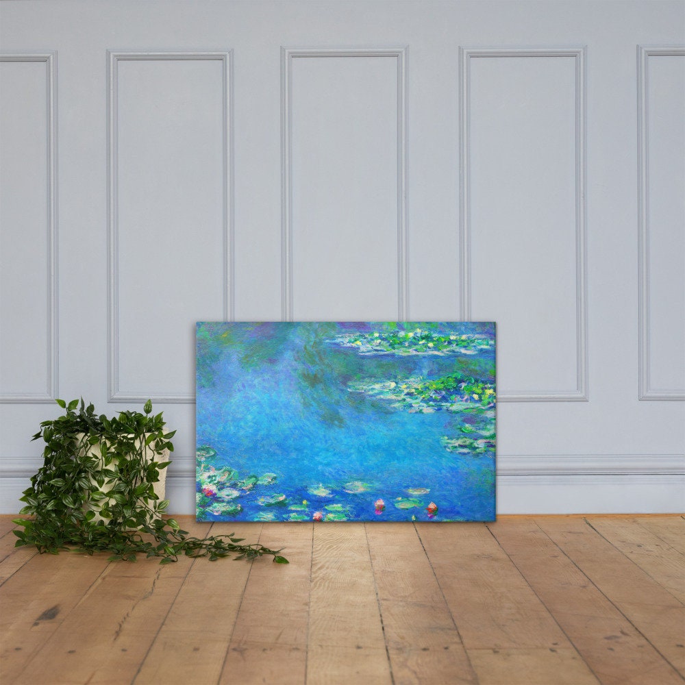Water Lily Wall Art Canvas Print Water Etsy