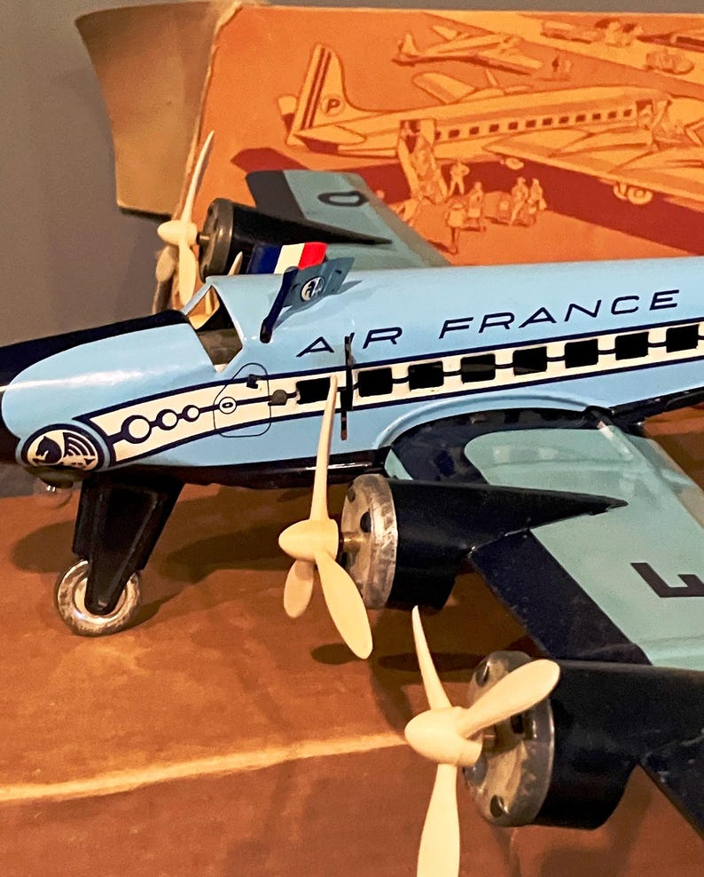 Avion Joustra Pilote Ejectable - Jouet Mécanique 1950s - Neuf En Boîte