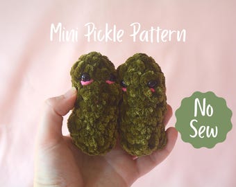 Crochet Pickle Pattern Digital Download Easy Beginner Crochet Pattern Idea Simple Project Mini Food Amigurumi Pattern for Beginners