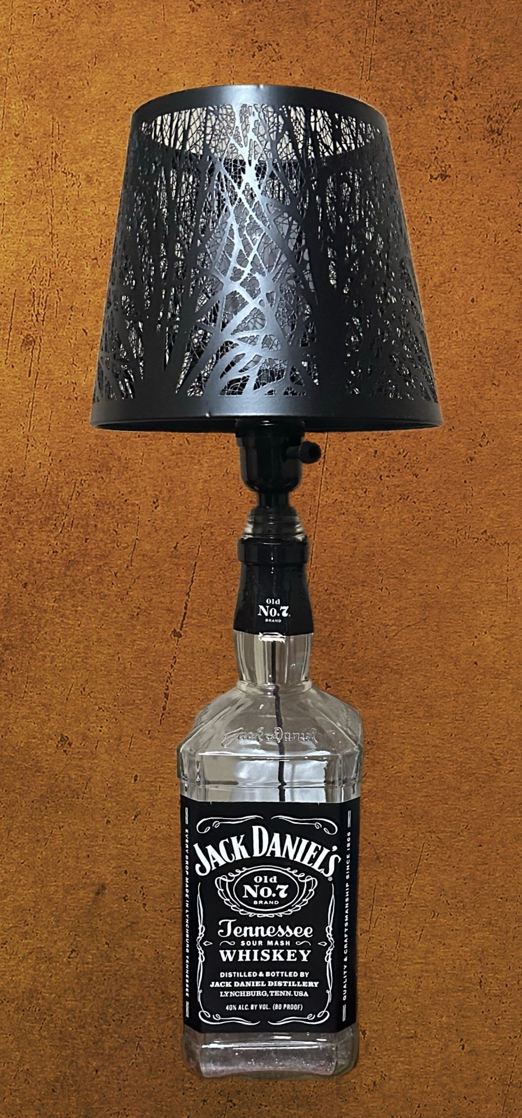 Whiskey Bottle Lamp Jack Daniels Etsy