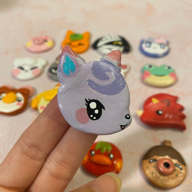 Handmade Clay Animal Crossing Pins 1 Tangy 2 Judy 3 Diana Etsy