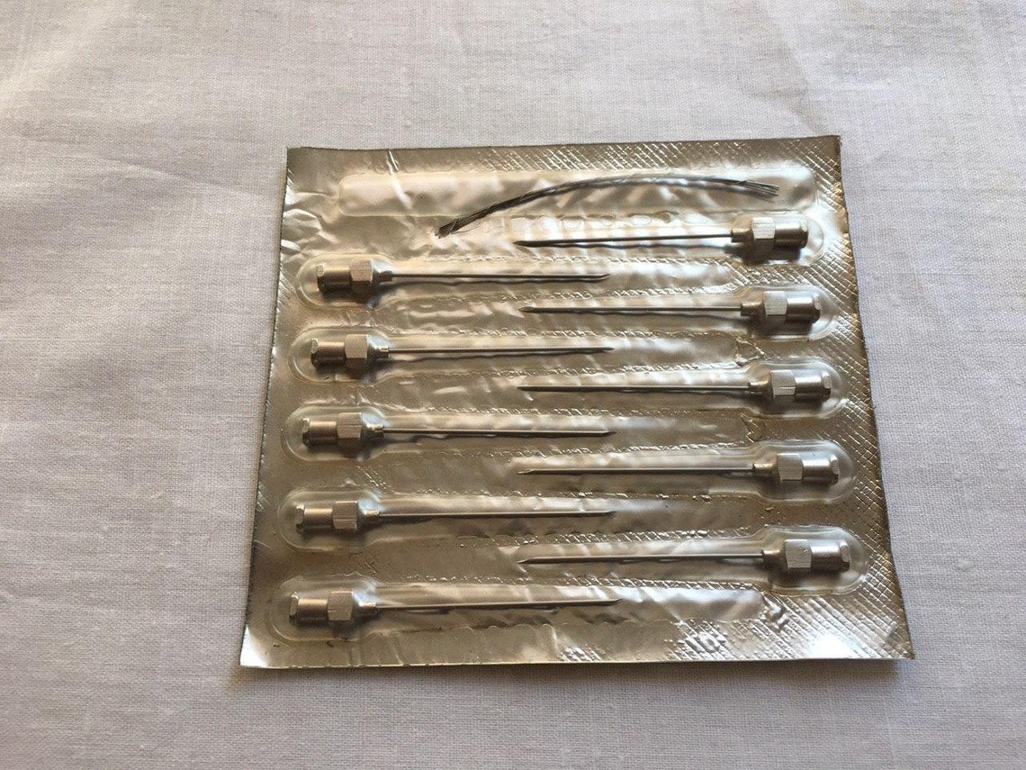 Vintage Set of Medical Needles 08х40 for Reusable Syringes Etsy