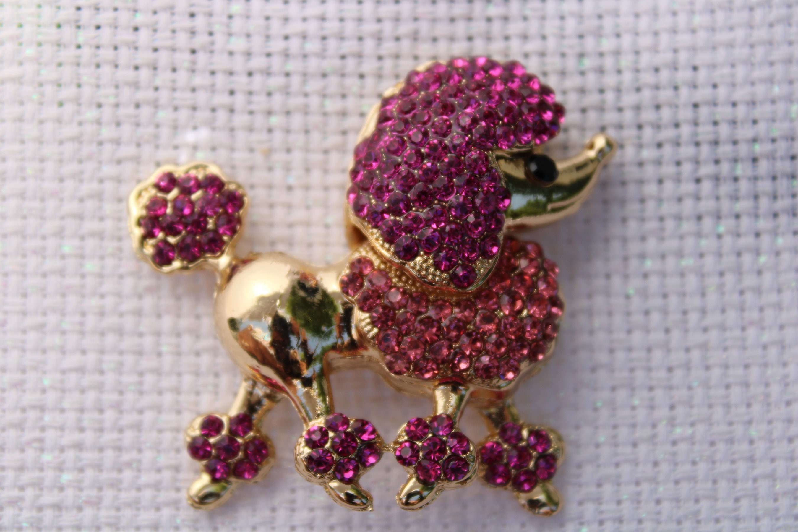 Betsey Johnson Rhinestone Poodle Needle Minder Cover Minder