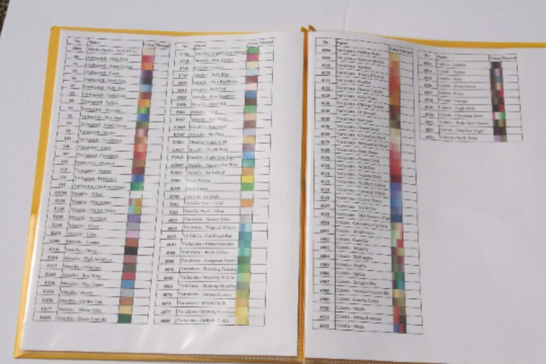 DMC Floss Color Chart Digital Download Complete Colors Etsy